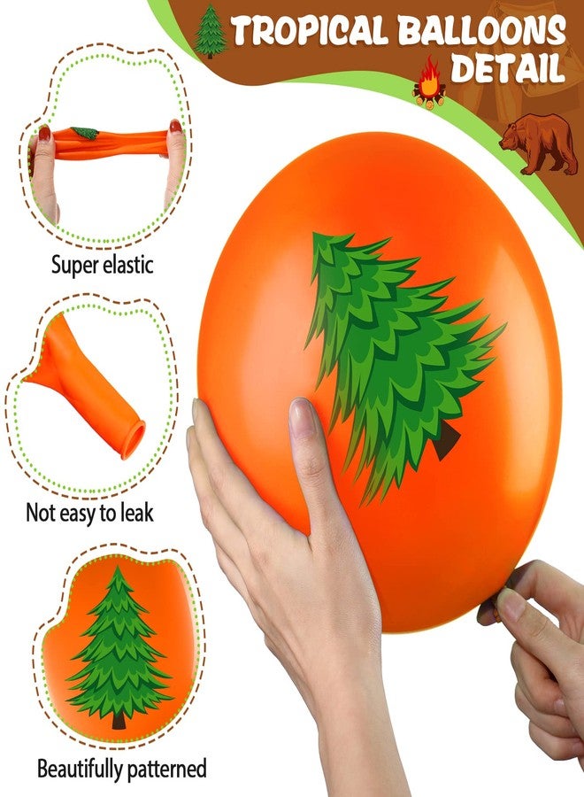 Charnoel 45 Pcs Camper Balloons, Colorful Camping Party Balloons Decorations, Camping Adventure Party Supplies with Green and Brown Ribbon Latex Balloon Kits for Boy Girl Hiking Camper, 12 Inch - Image 3